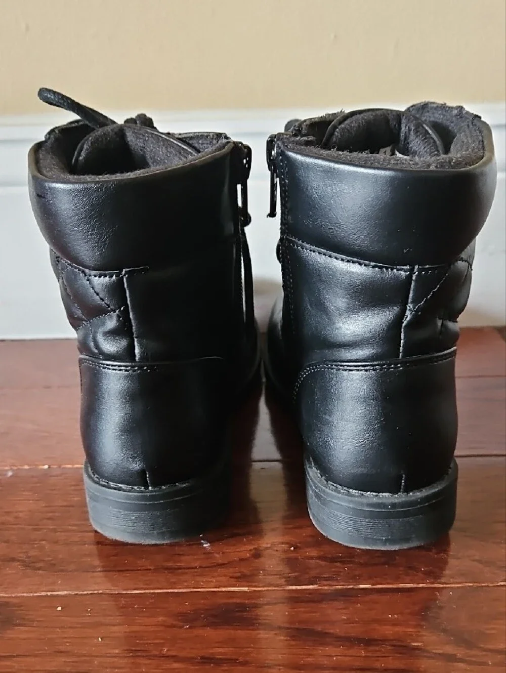 The Children's Place Quilted Black Lace-Up Kids Boots